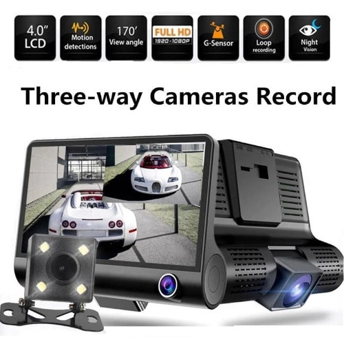 Dvr 3-1 Car Dash Camera Full Hd 1080p Dual Lens Recorder