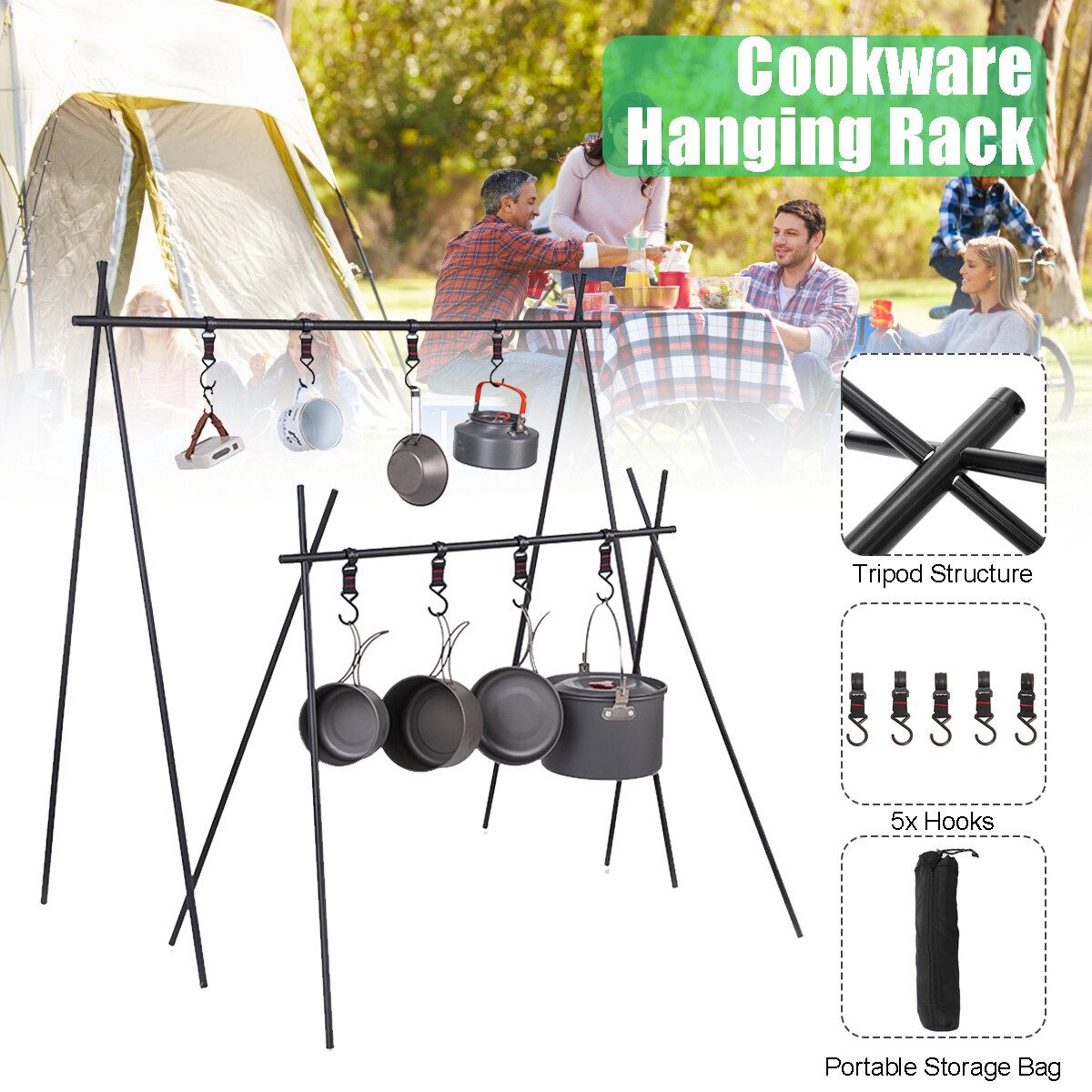 Camp Funiture Camping Hanging Rack Outdoor Folding Ultralight Shelf Portable Storage Triangle Medium Rack