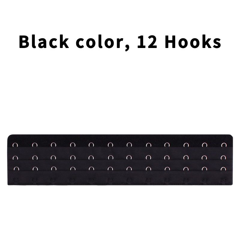 Corset Extension Buckle 8 Bra Back Buckles 9 Bra Extender-Black Color 12 Hook-ONE SIZE FITS ALL