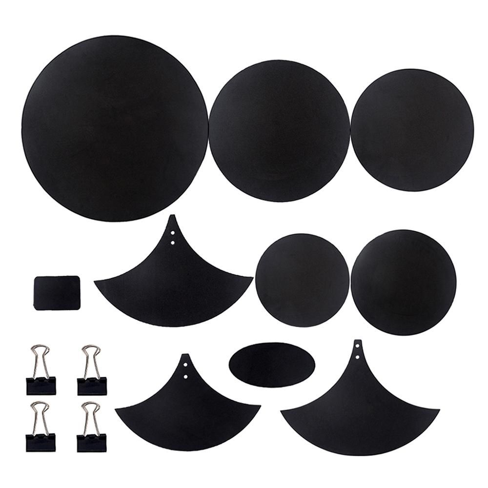 Cymbal Drum Mute Pads Drum Mute Pad Mat Drum Head Pad & Sound Off Blocks Belt Mat with 4 Binder Clips for Drum Practice Mute Pad Set Drum Silencer