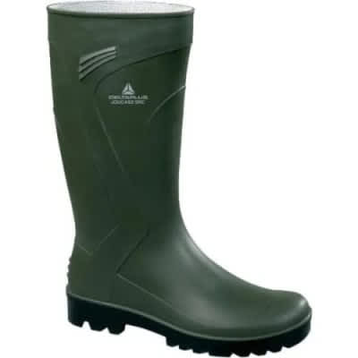 Rubber Rain Boot With Safety Tone - Green