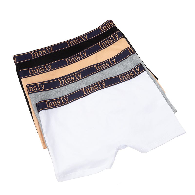 4 Pieces/Set Women Boyshort Cotton Breathable Elastic Mid Waist Female Boxer