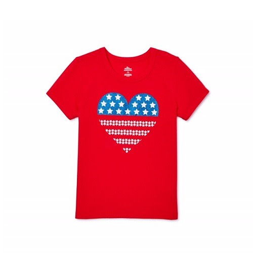 Americana Toddler Girls&rsquo; Top Heart Girl T-shirt Top &ndash; Red