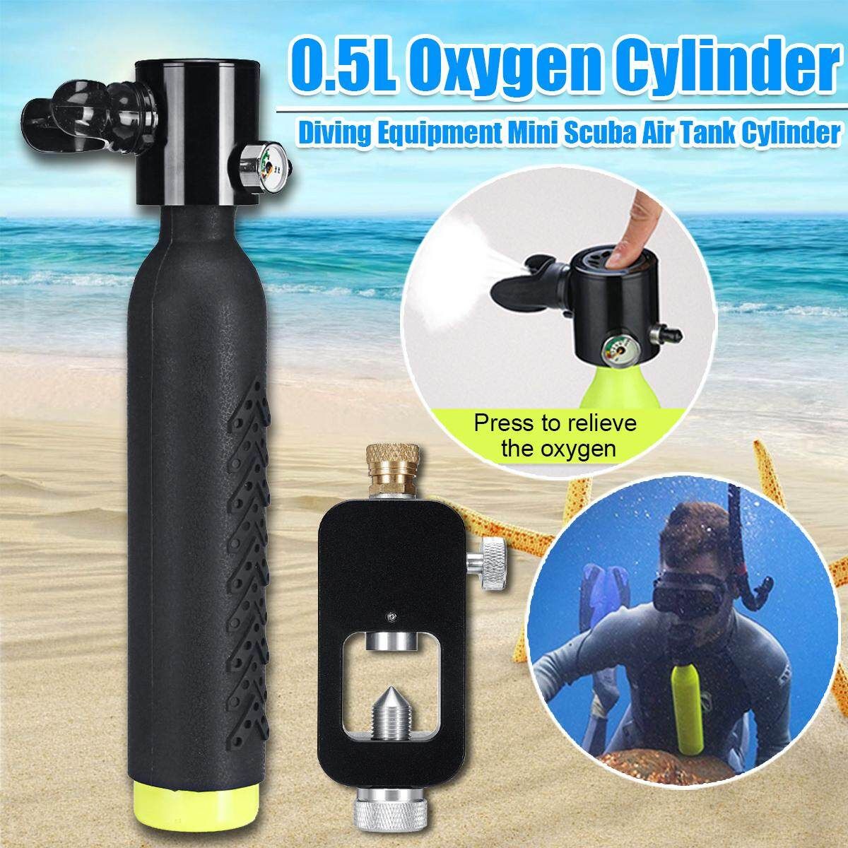 Diving Scuba Cylinder Underwater Oxygen Tank Breath Head Adapter Set