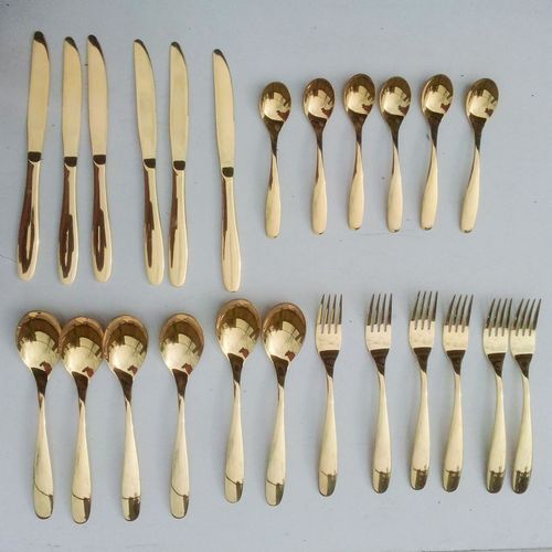 Gold Plated Stainless Steel Spoons/ Fork/knife-24Pcs
