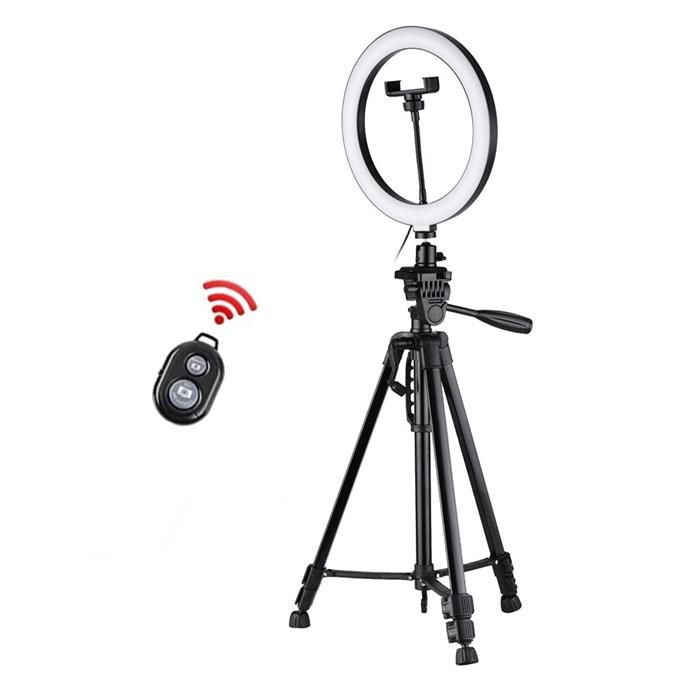 10" Ring Light with 54" Retractable Tripod and Phone Holder for Live Streaming/Makeup/YouTube Videos