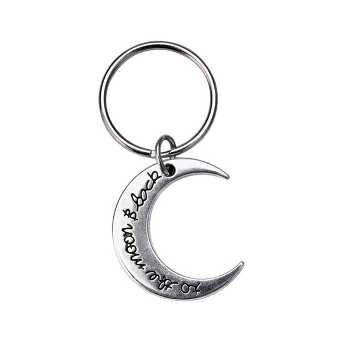 Reative   Key Hain Uni Orn Maple Leaf Moon Key  Hain De Or Exquisite Pendant De Orative Ornament Ring A  Essories-silver-moon