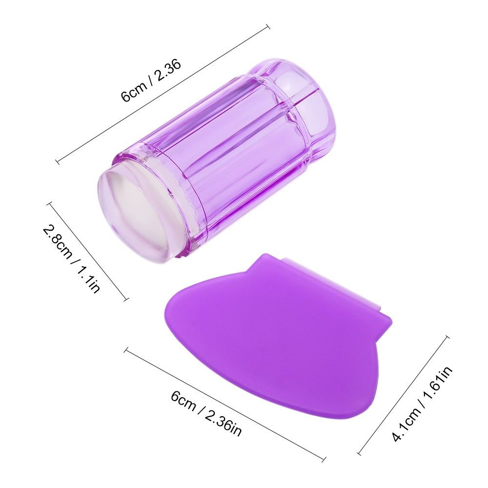 Silicone Nail Art Stamper With Scraper Clear Jelly Nail