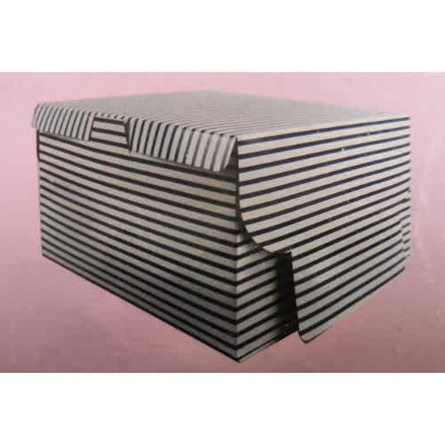 Striped Cake Box - Blue