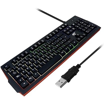 Kb866l Wired RGB Backlit Membrane Fn Multi-function Gaming Keyboard - Black & Red
