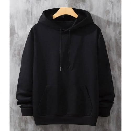 Plain  Unisex Hoodie - Black
