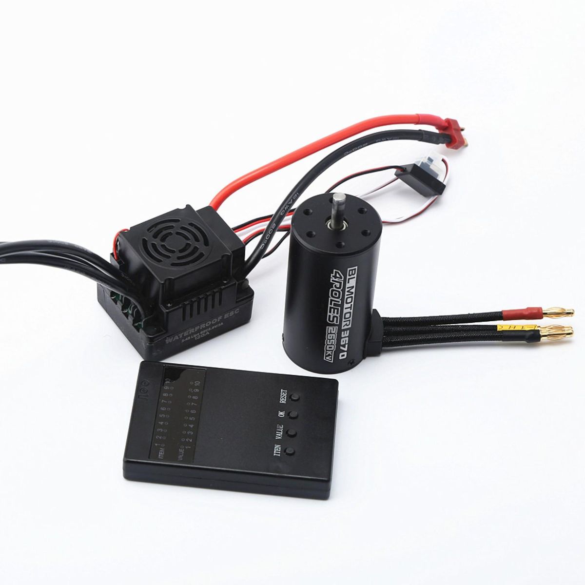 Waterproof 3670 2650KV Brushless Motor 120A Brushless ESC Programming Card Combo Set for 1/8 Remote Control Car Truck