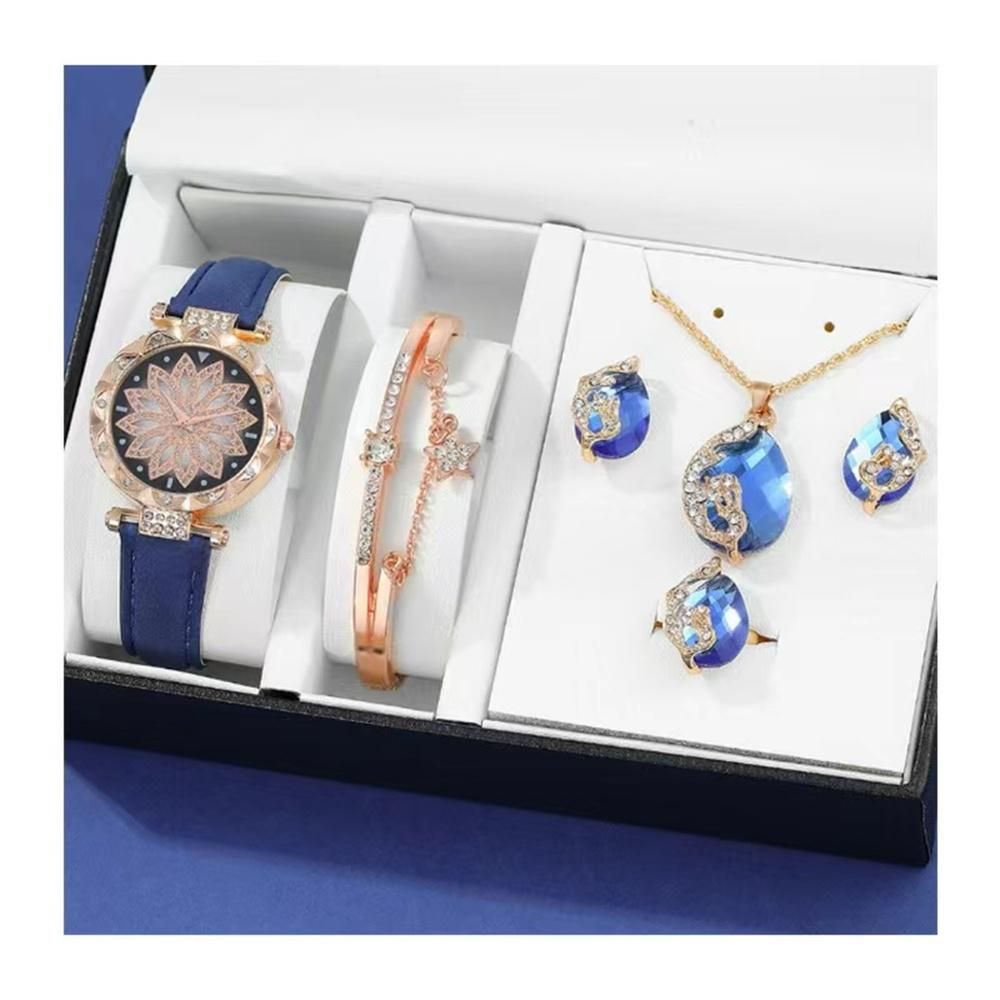 Women's Party Flash Atmospheric Watch + Bracelet 5-piece set