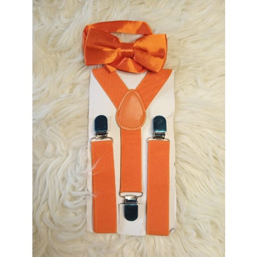 Unisex Kid Suspender Adjustable With Bow Tie