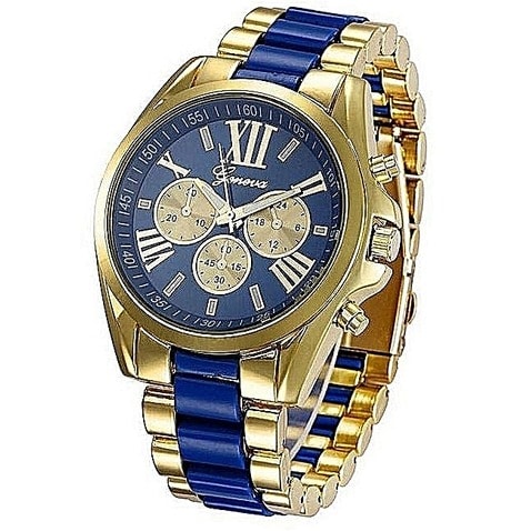 Unisex Wrist Watch -gold /blue