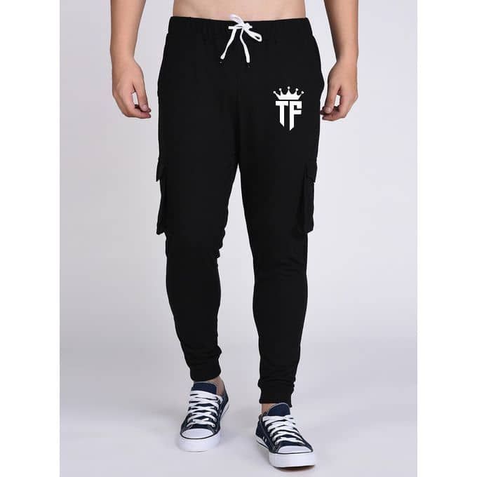 Mens Classy Cargo Joggers - Black