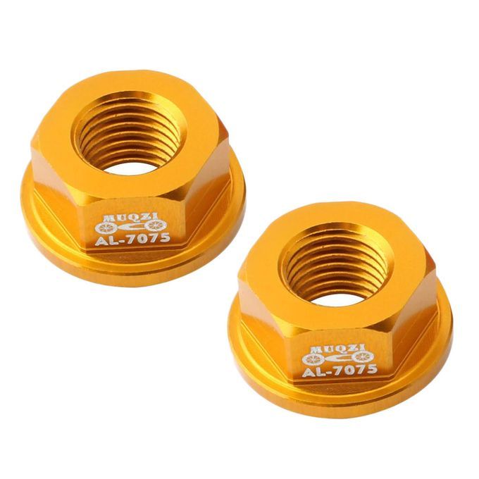 2pcs Kids Balance Bicycle Wheel Hub Nut M8 Front Rear Hubs Golden