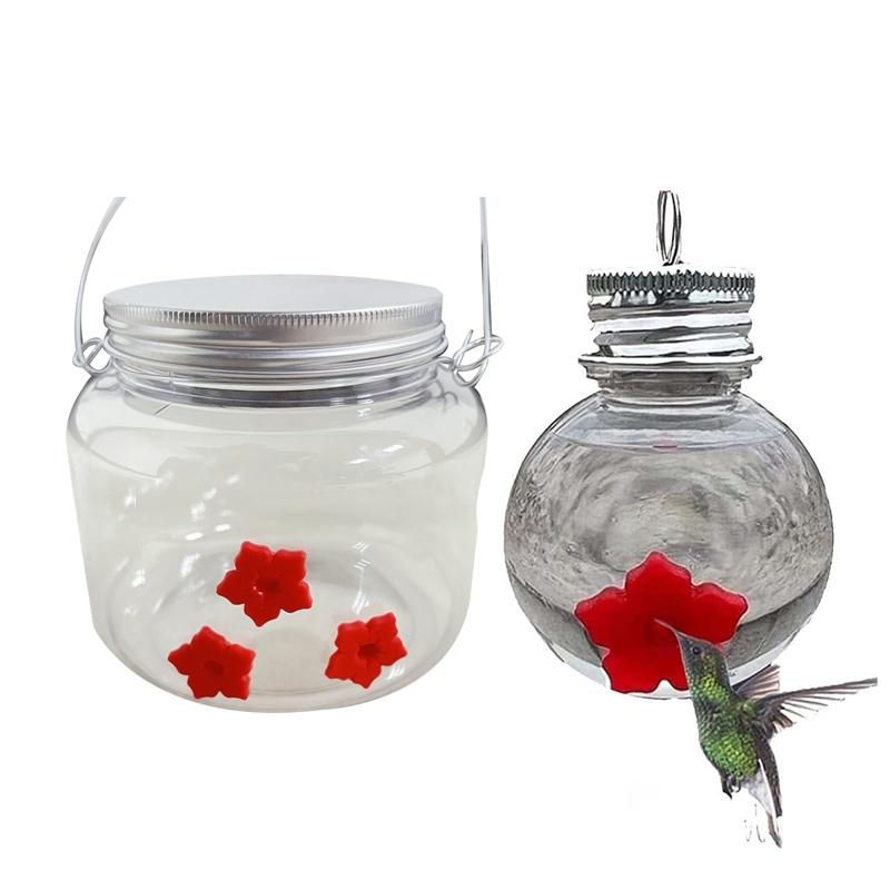 2Pack Jar with 3 Ports,Bird Feeders for Outdoors Hanging,
