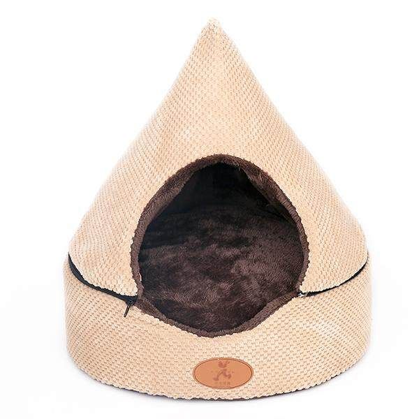 Detachable Warm Winter Mongolia Tent Dog Teddy Pet Cat Nest Dog House Pad Warm Pet House#L 50: Hershey Chocolate Nest