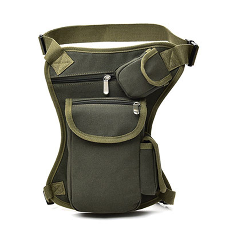 (Army Green)Men Canvas Drop Waist Bags Leg Pack Bag Men Belt Bicycle And Motorcycle Money Belt SBS