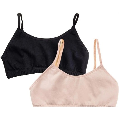 Teenage Girls Bra Tops - 2 Sets- Black/Brown