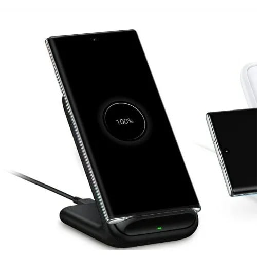 Fast Wireless Charger Stand With Cooling Fan For Samsung And iPhone - Black