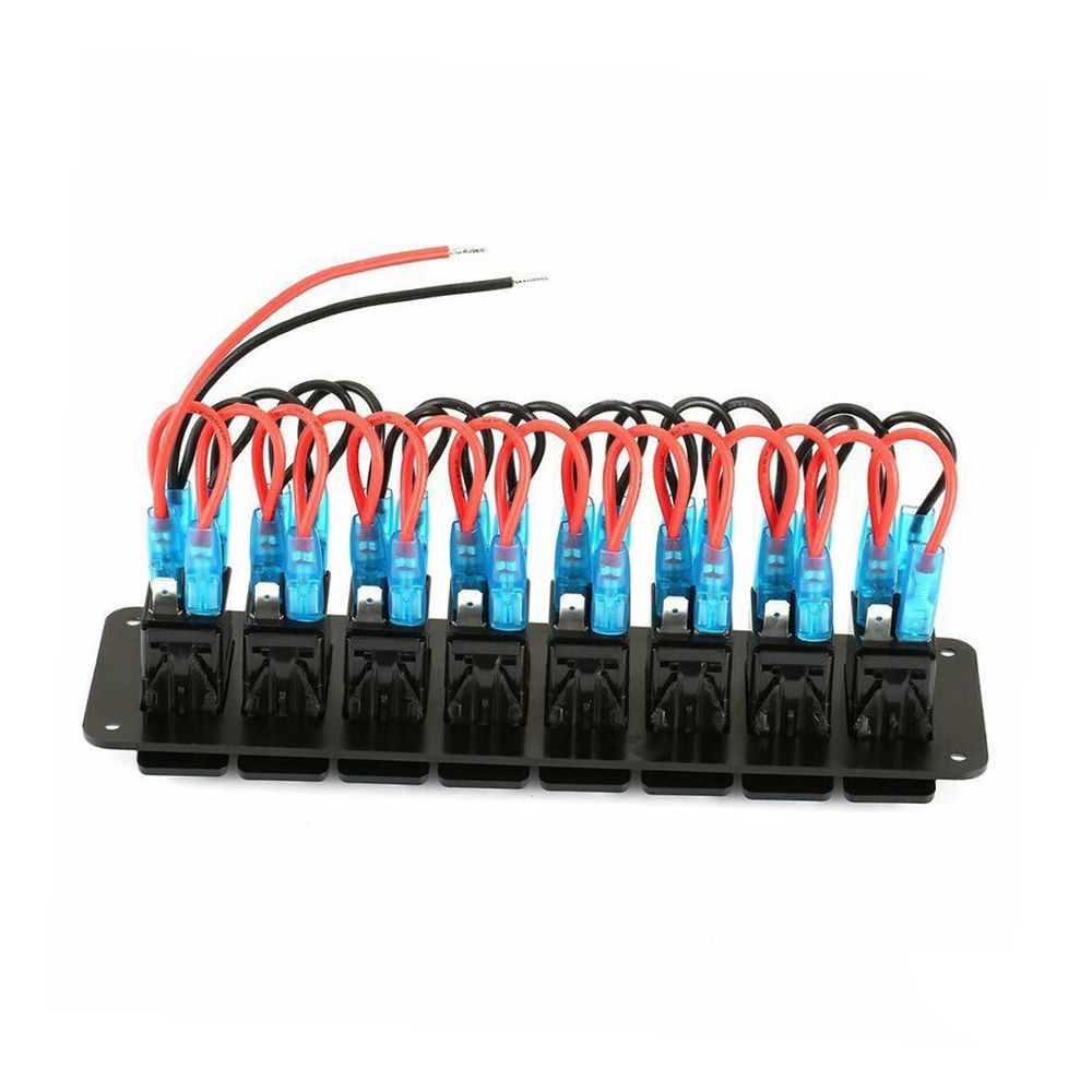 8 Gang Marine Boat Rocker Switch Panel, 12V/24V Waterproof