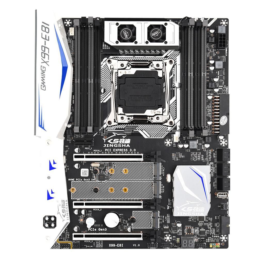 Jingsha X99-E8I Gaming Motherboard with 8 DDR4 Memory Slots 6 SATA3.0 Ports Support Intel Xeon E5 LGA2011-3 V3/V4 Series CPU