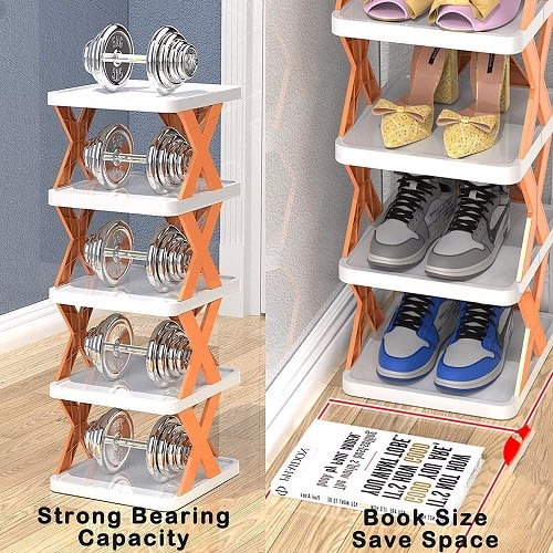 X-Shaped Stackable Shoe Frame Organiser - 5 Tiers