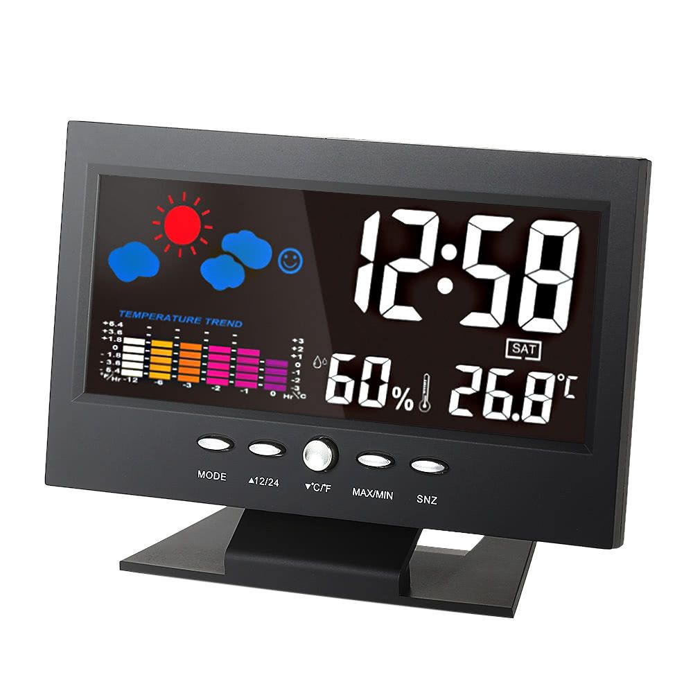 &deg;C/&deg;F Multifunctional Indoor Colorful LCD Digital