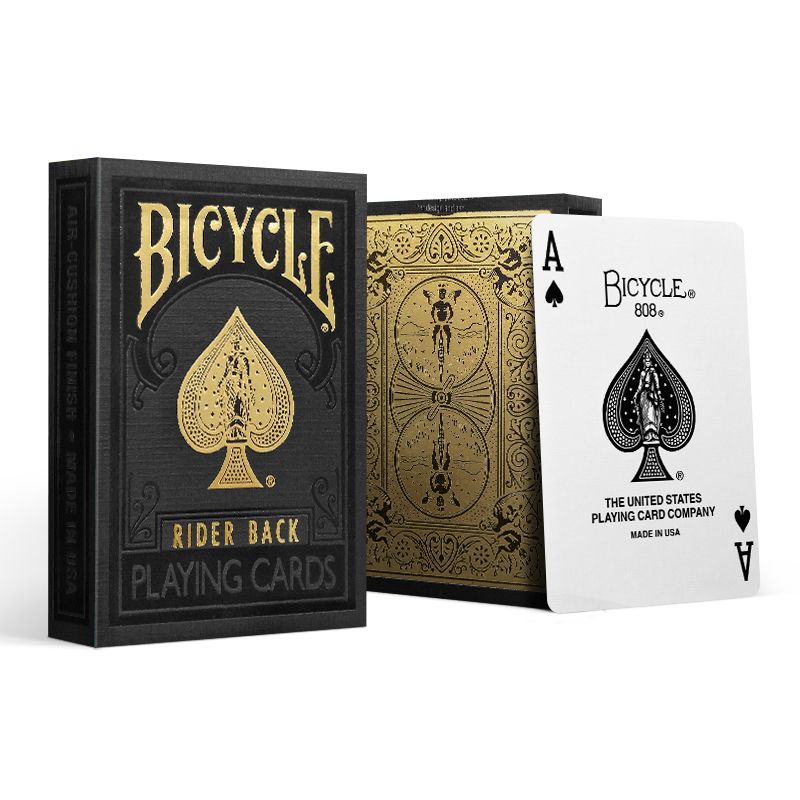 Bicycle Rider Back Black Gold Playing Cards Uspcc Premium