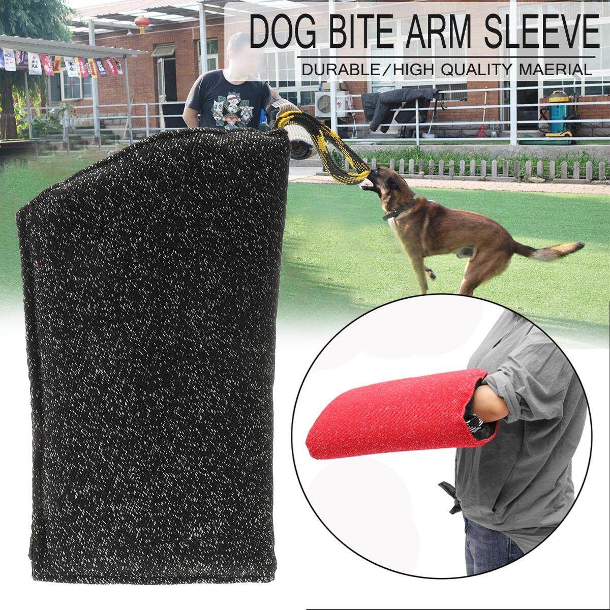 Dog Chewing Protection Training Bite Sleeve Arm Handle Fit Bull German Shepherd (Red) Black (black)