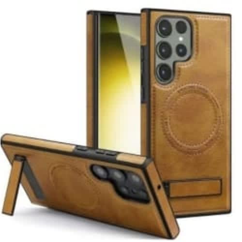 Defender Case With Card Space & Kickstand For Samsung S24 Ultra - Leather