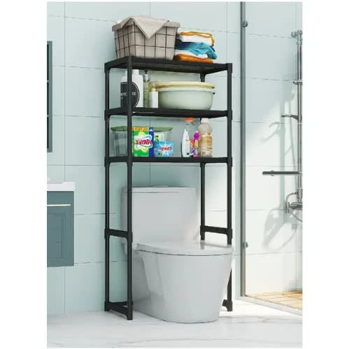 3 Layer Multi-functional Toilet Rack - Black