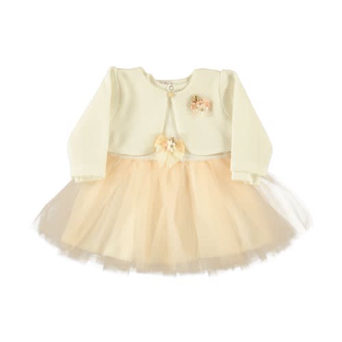 Baby Girl Dress With Mesh Bulero Salmon