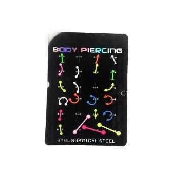316l Surgical Steel Body Piercing - 24pieces-multicolor