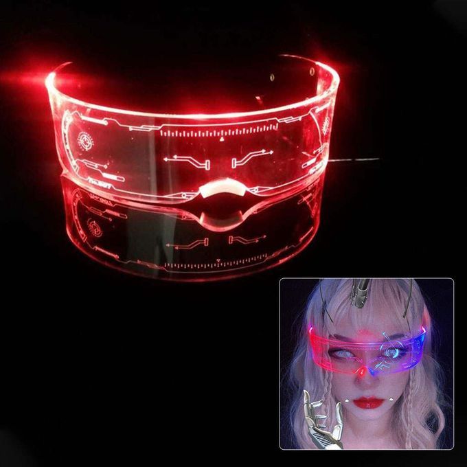 Men Women LED Glasses Futuristic Glowing Light Up Eyeglasses Nightclub