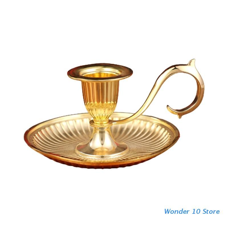 Zinc Alloy Candle Holders Vintage Handheld Candlestick