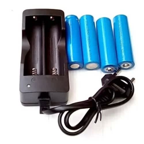 Rechargeable Battery With Charger -3.7V 5800mAh Li-ion - 4Pcs