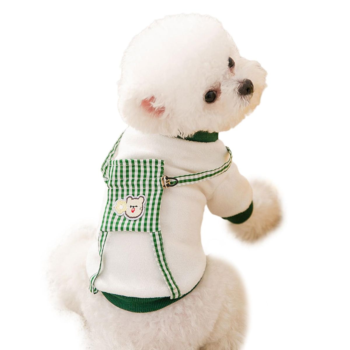 Pet Clothes Backpack Design Comfortable Fleece Cute-White