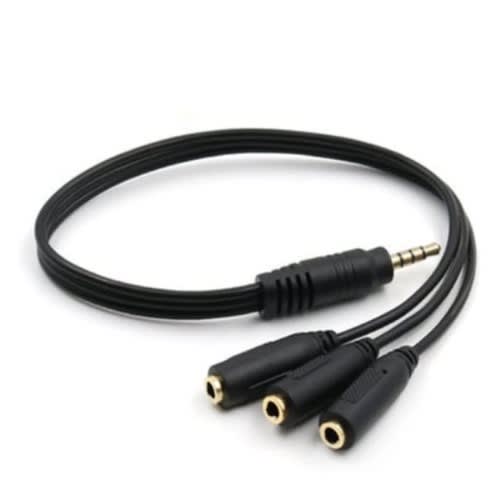 3.5mm Male Jack To 3.5mm 3 Female Audio Splitter Cable
