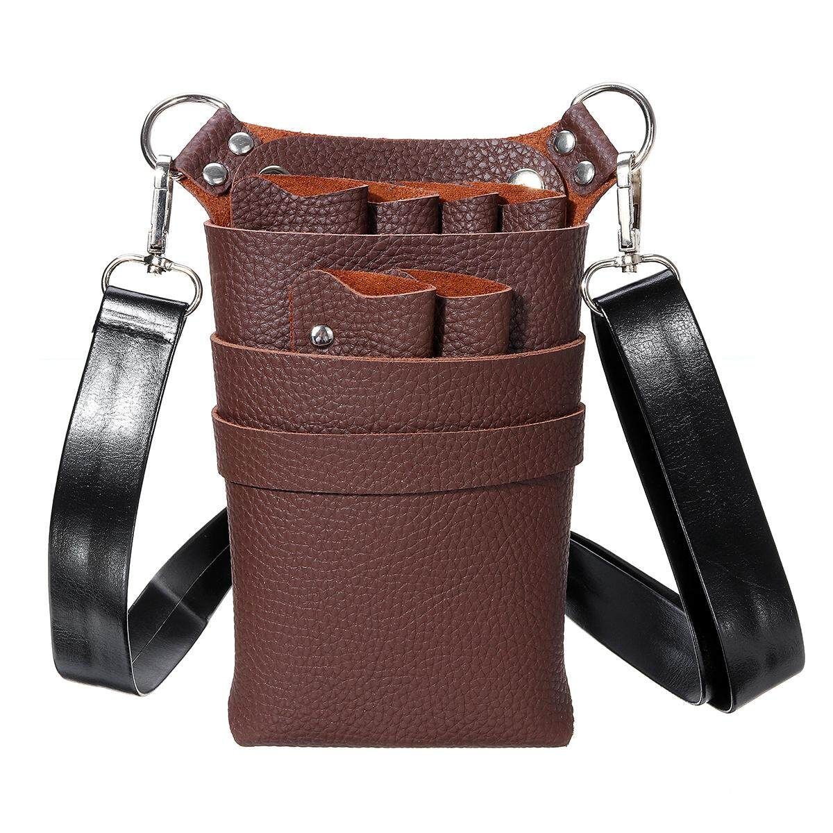 PU Leather Comb Tool Bag Barber Hairdressing Pouch Makeup Case Coffee (coffee)