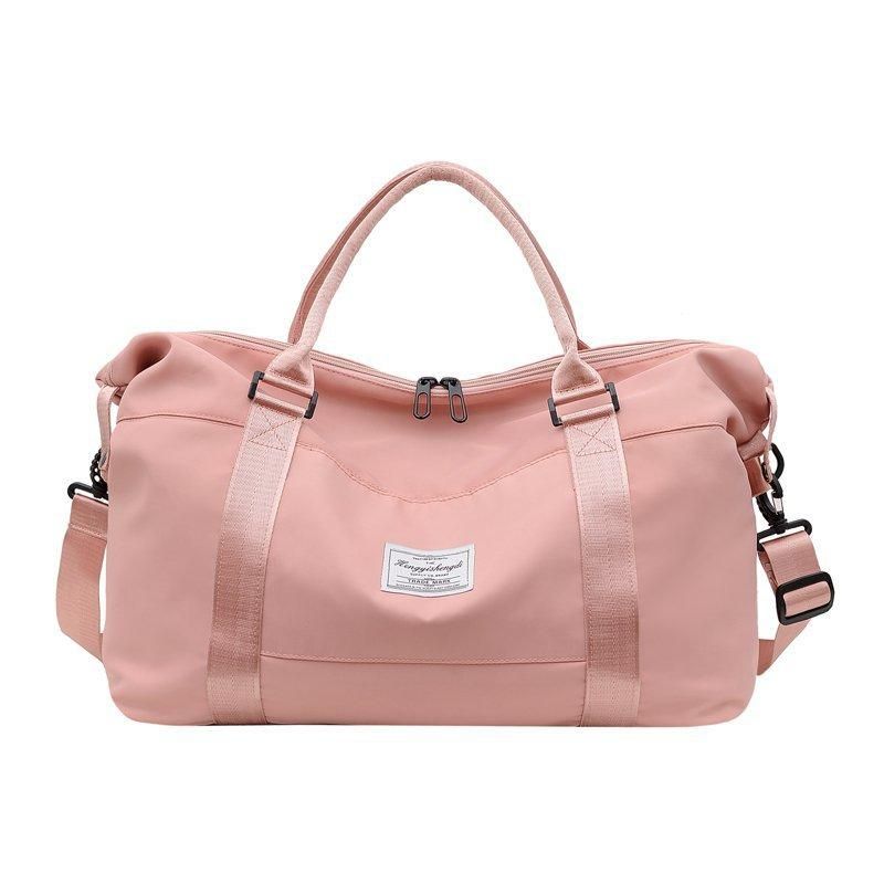 Nylon large bag women 2021 new large-capacity casual handbag light clothing dry and wet separation fitness bag light grey