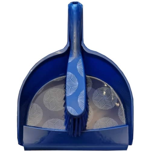 Plastic Dustpan And Brush - Blue