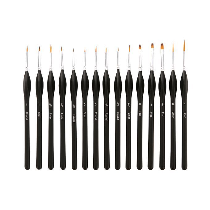 15pcs Professional Detail Paint Brushes Set Miniature Fine