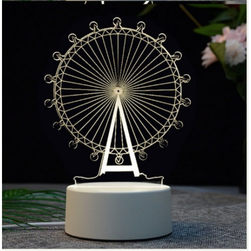 3d LED light Bedside Lamp  - Ferris Wheel