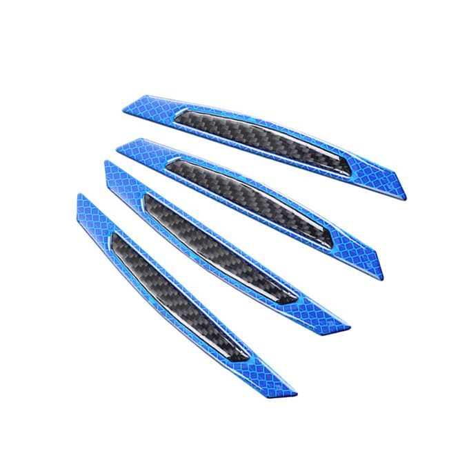 4Pcs Carbon Fiber Reflective Car Door Anti-Scratch-Blue