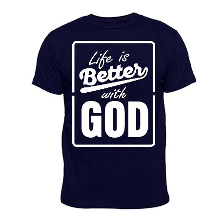 Life Is Better With God T-Shirt - Navy Blue