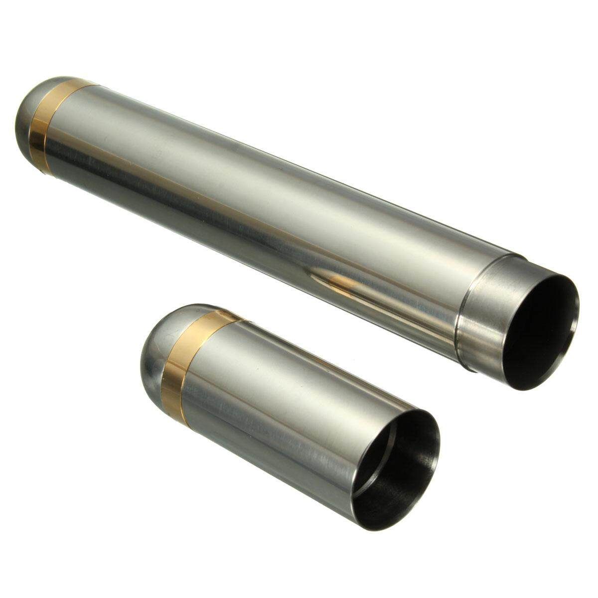 Stainless Steel Cigar Tube Travel Case Collector Holder Container L/210x24mm