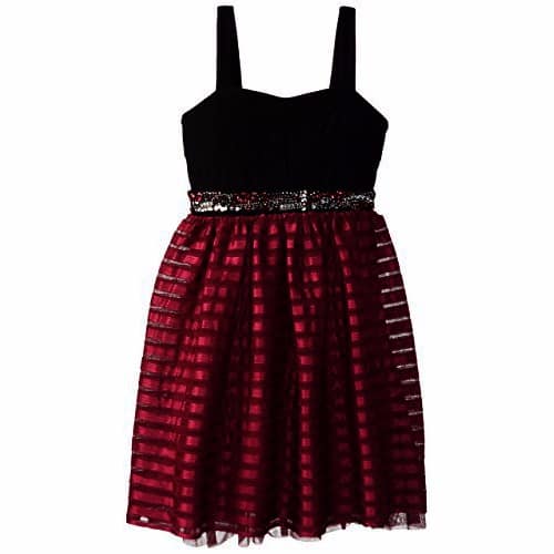 Ruby Rox Big Girls' Dress with Ribbon Mesh Skirt